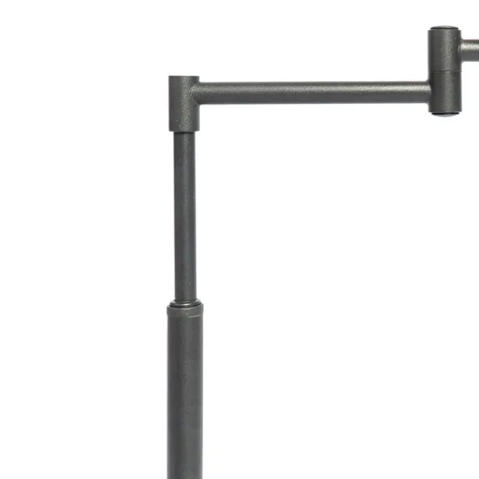 Stehlampe schwarz mit schwarzem Schirm und verstellbarem Arm - Ladas