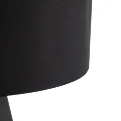 Stehlampe schwarz mit schwarzem Schirm und goldener Innenseite - Ilse