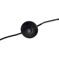 Stehlampe schwarz mit schwarzem Schirm und goldener Innenseite - Ilse