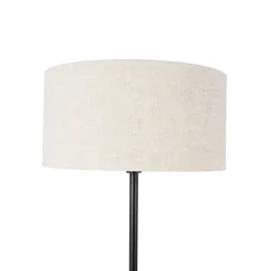 Stehlampe schwarz mit Schirm hellgrau 50 cm - Simplo