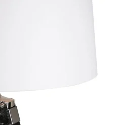 Stehlampe schwarz mit weißem Leinenschirm 45 cm - Tripod