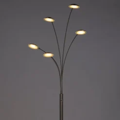 Stehlampe Stahl inkl. LED mit Touch-Dimmer - Sixties Trento