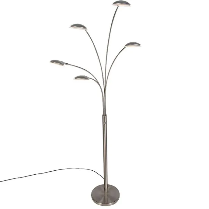 Stehlampe Stahl inkl. LED mit Touch-Dimmer - Sixties Trento