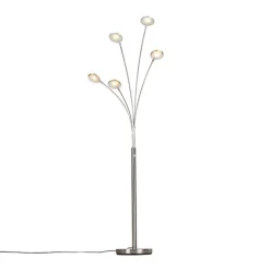 Stehlampe Stahl inkl. LED mit Touch-Dimmer - Sixties Trento