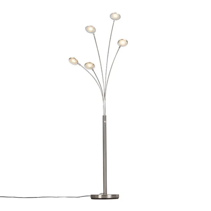 Stehlampe Stahl inkl. LED mit Touch-Dimmer - Sixties Trento