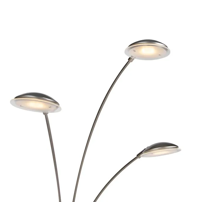 Stehlampe Stahl inkl. LED mit Touch-Dimmer - Sixties Trento