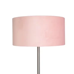 Stehlampe Stahl mit rosa Schirm 50 cm - Simplo