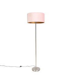 Stehlampe Stahl mit rosa Schirm 50 cm - Simplo