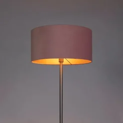 Stehlampe Stahl mit rosa Schirm 50 cm - Simplo