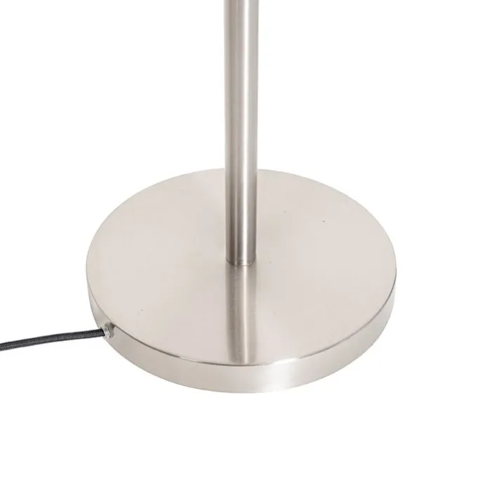 Stehlampe Stahl mit Schirm grau und Leselampe - Jelena