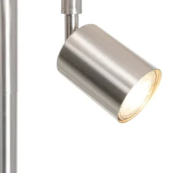 Stehlampe Stahl mit Schirm grau und Leselampe - Jelena