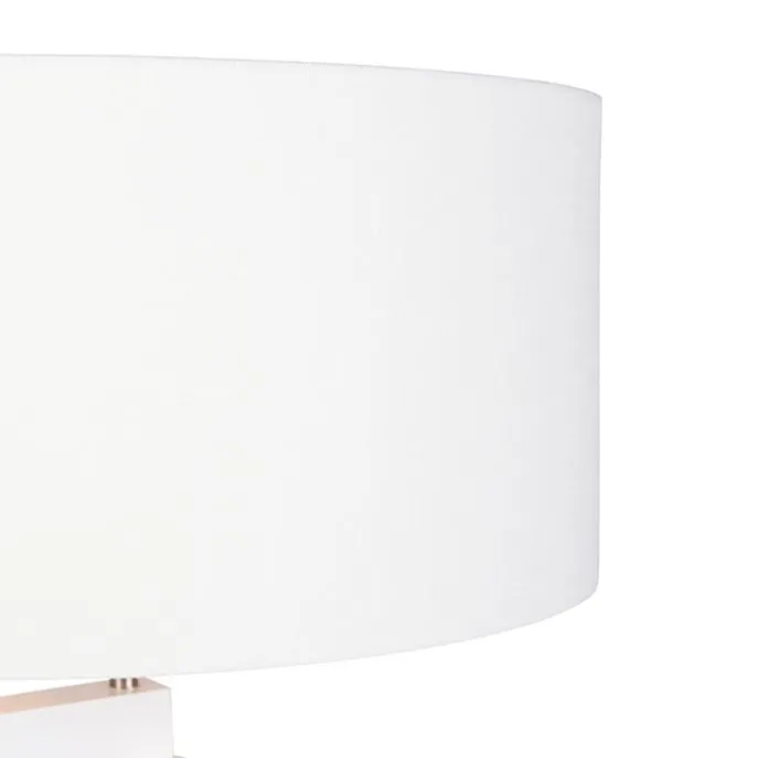 Stehlampe Stativ weißes Holz mit weißem Schirm 50 cm - Puros