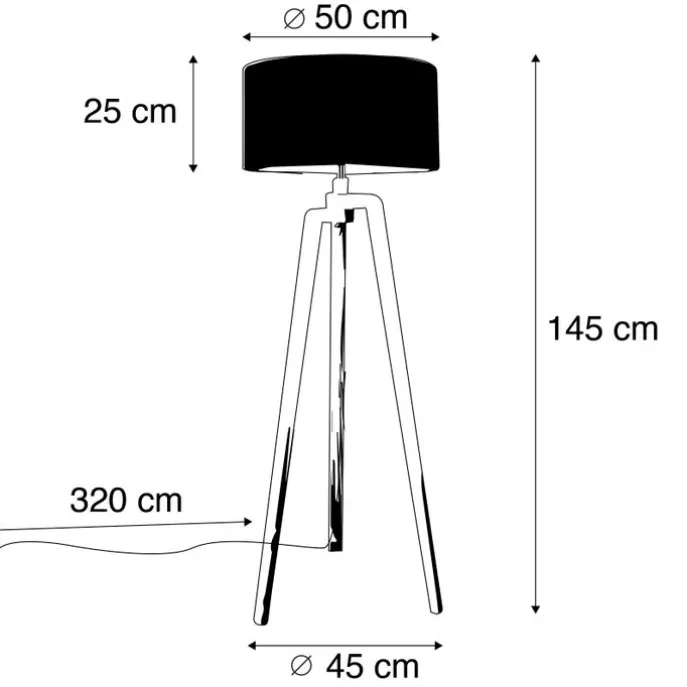 Stehlampe Stativholz mit Schattenblatt - Puros
