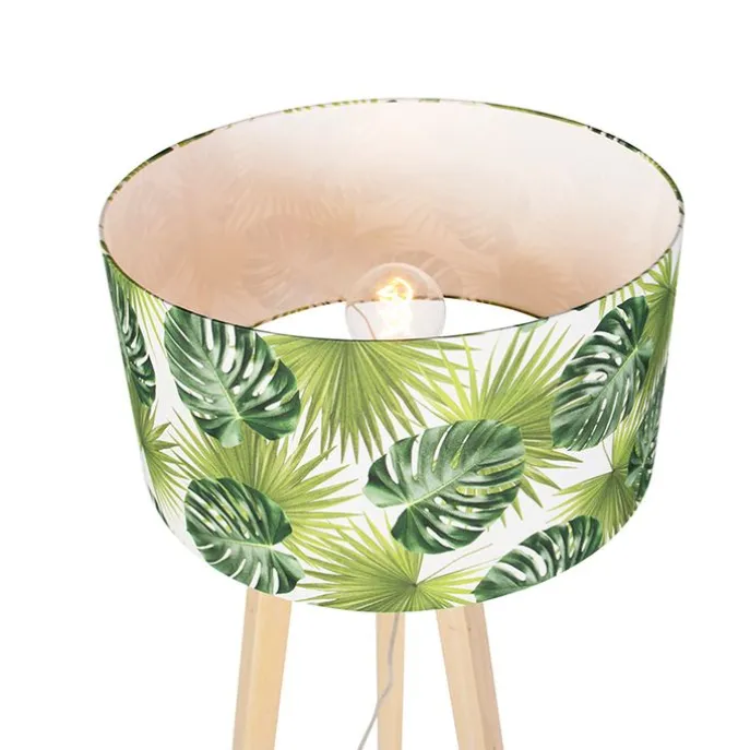 Stehlampe Stativholz mit Schattenblatt - Puros