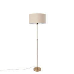 Stehlampe verstellbar bronze mit Schirm hellbraun 50 cm - Parte