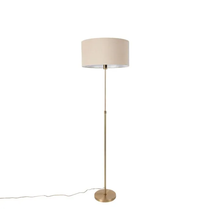 Stehlampe verstellbar bronze mit Schirm hellbraun 50 cm - Parte