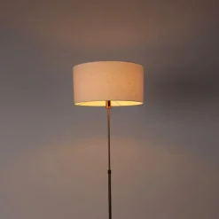 Stehlampe verstellbar Bronze mit Schirm weiß 50 cm - Parte