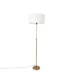 Stehlampe verstellbar Bronze mit Schirm weiß 50 cm - Parte