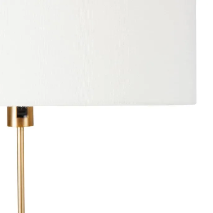 Stehlampe verstellbar Bronze mit Schirm weiß 50 cm - Parte