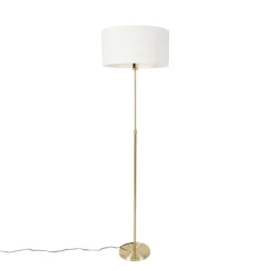 Stehlampe verstellbar gold mit Schirm weiß 50 cm - Parte