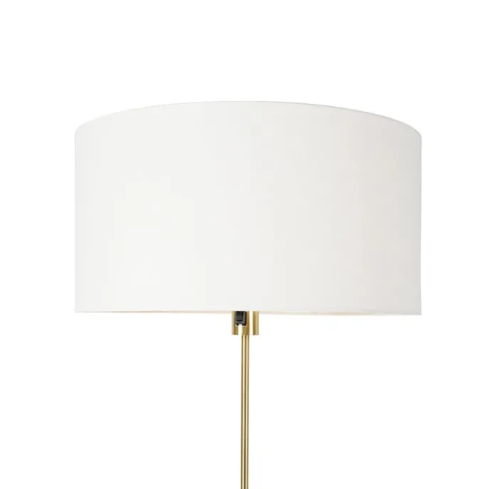 Stehlampe verstellbar gold mit Schirm weiß 50 cm - Parte