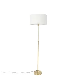 Stehlampe verstellbar gold mit Schirm weiß 50 cm - Parte