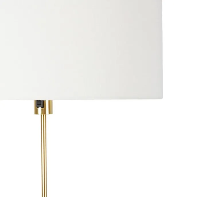 Stehlampe verstellbar gold mit Schirm weiß 50 cm - Parte