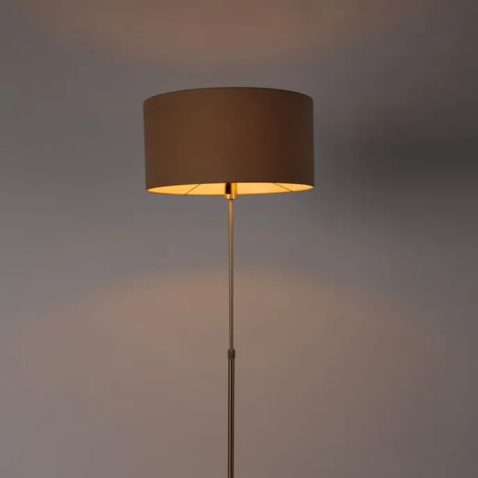 Stehlampe verstellbar gold mit Schirm hellbraun 50 cm - Parte