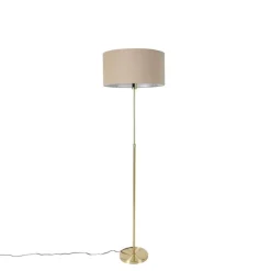 Stehlampe verstellbar gold mit Schirm hellbraun 50 cm - Parte