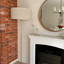 Stehlampe verstellbar gold mit Schirm hellgrau 50 cm - Parte