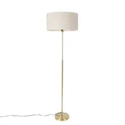 Stehlampe verstellbar gold mit Schirm hellgrau 50 cm - Parte