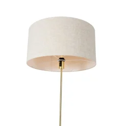 Stehlampe verstellbar gold mit Schirm hellgrau 50 cm - Parte
