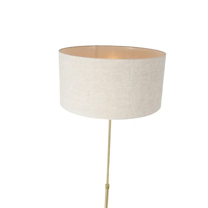 Stehlampe verstellbar gold mit Schirm hellgrau 50 cm - Parte