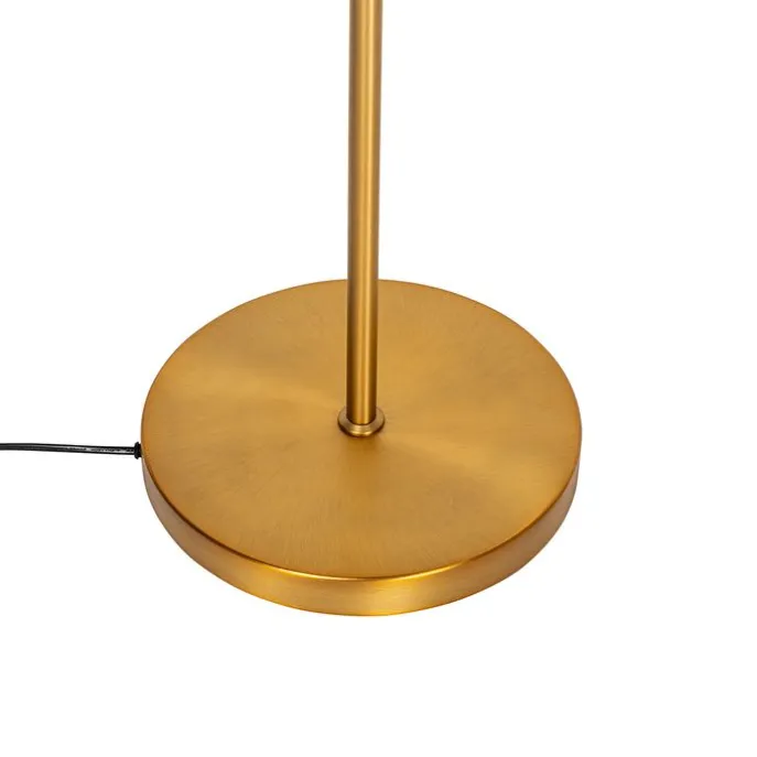 Stehleuchte aus Bronze mit weißem Faltenschirm und verstellbarem Arm – Ladas Deluxe