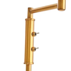 Stehleuchte aus Bronze mit weißem Schirm und verstellbarer Leselampe – Ladas