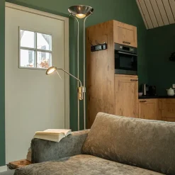 Stehleuchte aus Stahl mit Leseleuchte inkl. LED und Dimmer - Diva 2