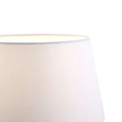 Stehleuchte aus Stahl mit weißem Schirm und verstellbarer Leselampe – Ladas