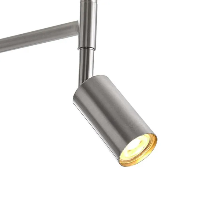 Stehleuchte aus Stahl mit weißem Schirm und verstellbarer Leselampe – Ladas