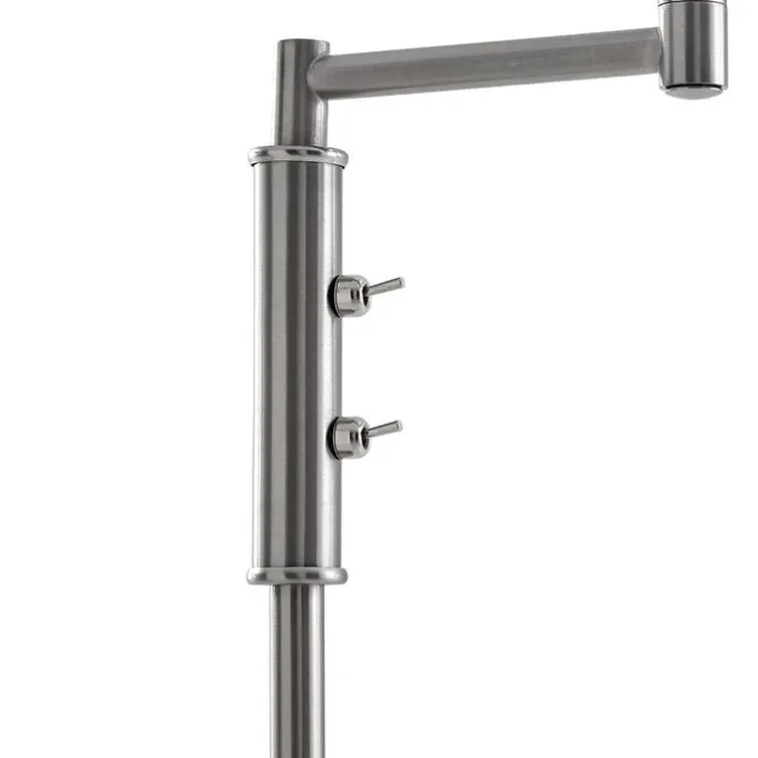 Stehleuchte aus Stahl mit weißem Schirm und verstellbarer Leselampe – Ladas