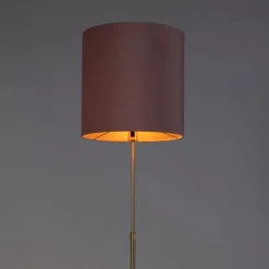 Stehleuchte gold / messing mit Veloursschirm pink 40/40 cm - Parte