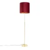 Stehleuchte gold / messing mit veloursschirm rot 40/40 cm - Parte