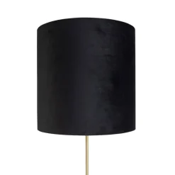 Stehleuchte gold / messing mit veloursschirm schwarz 40/40 cm - Parte
