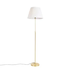 Stehleuchte gold / messing mit plissiertem Schirm creme 45 cm - Parte