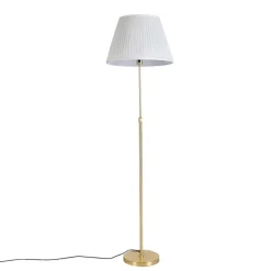 Stehleuchte gold / messing mit plissiertem Schirm creme 45 cm - Parte