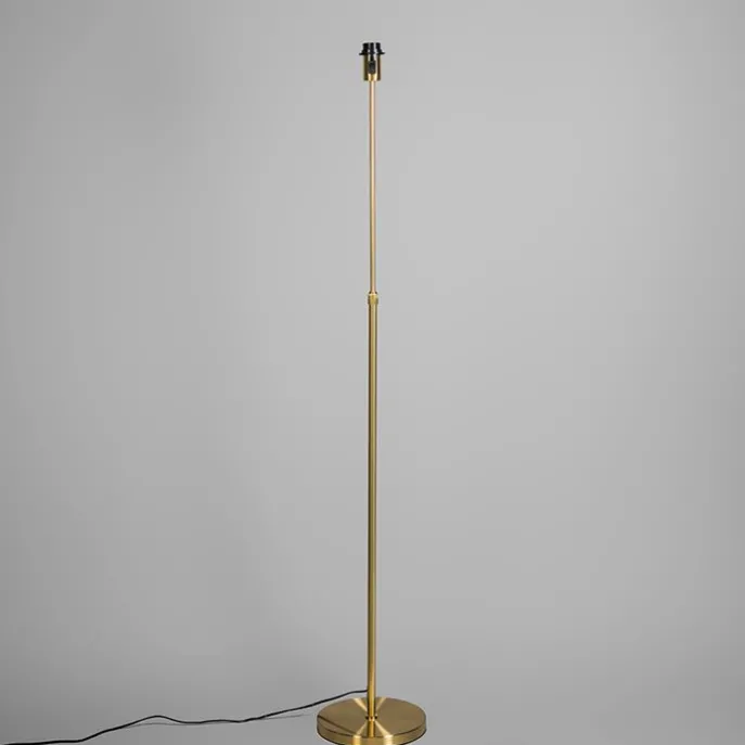 Stehleuchte gold / messing mit Schirm schwarz 45 cm verstellbar - Parte