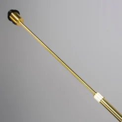Stehleuchte gold / messing mit Schirm schwarz 45 cm verstellbar - Parte