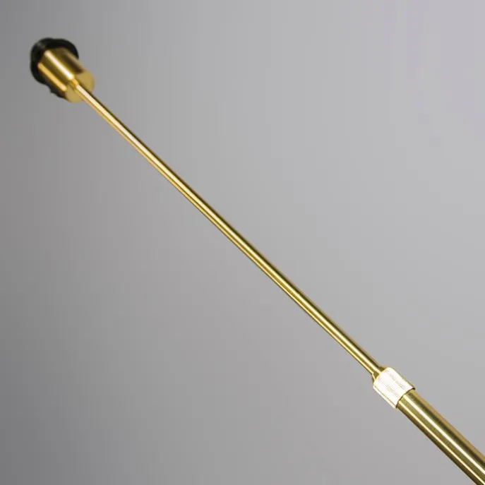 Stehleuchte gold / messing mit Schirm schwarz 45 cm verstellbar - Parte