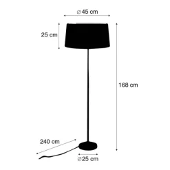 Stehleuchte gold / messing mit Schirm schwarz 45 cm verstellbar - Parte