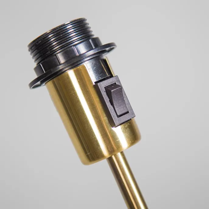 Stehleuchte gold / messing mit Schirm schwarz 45 cm verstellbar - Parte