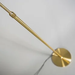 Stehleuchte gold / messing mit Schirm schwarz 45 cm verstellbar - Parte